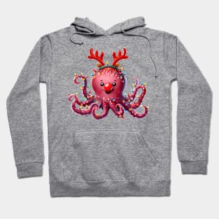 Christmas Red Nose Octopus Hoodie